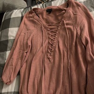 Lace up sweater